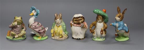 Six Beswick Beatrix Potter figures tallest 10.5cm